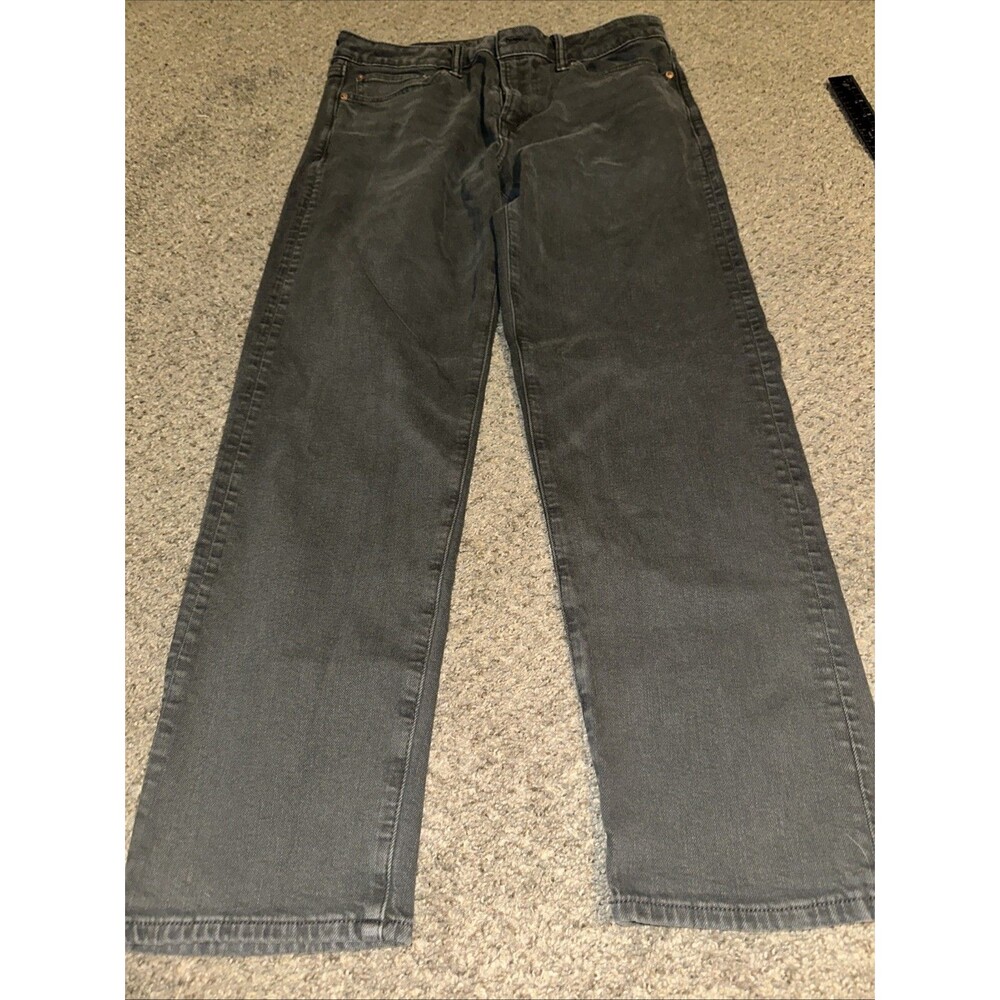 American Eagle Men Jeans Size 32x30 Charcoal Gray Easy Flex Original Straight,